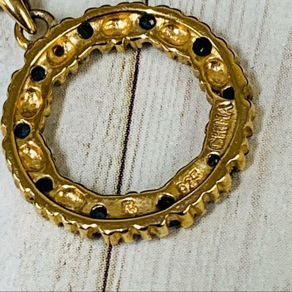 Sterling Silver Gold Plated Circle Necklace - Picture 3 of 4